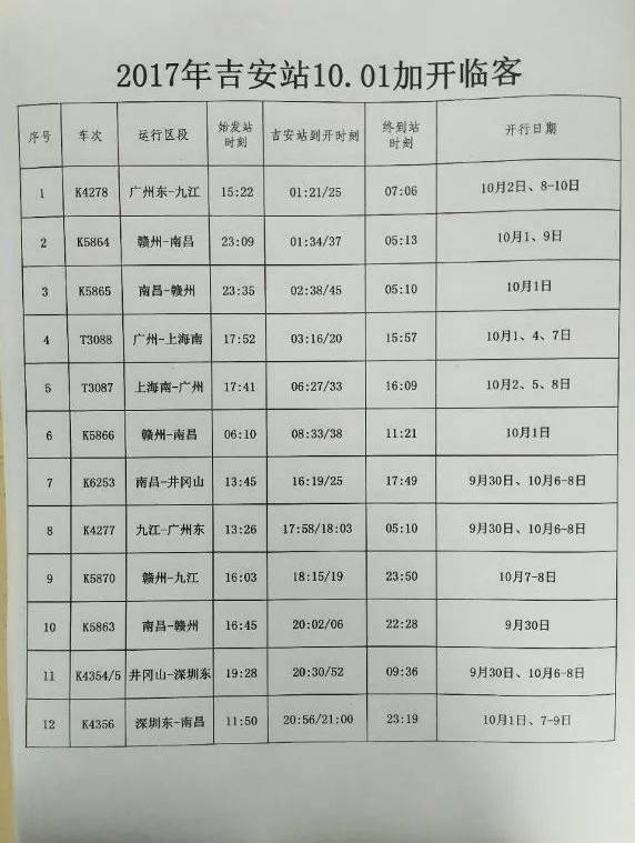 吉安火车站最新时刻表全面解析