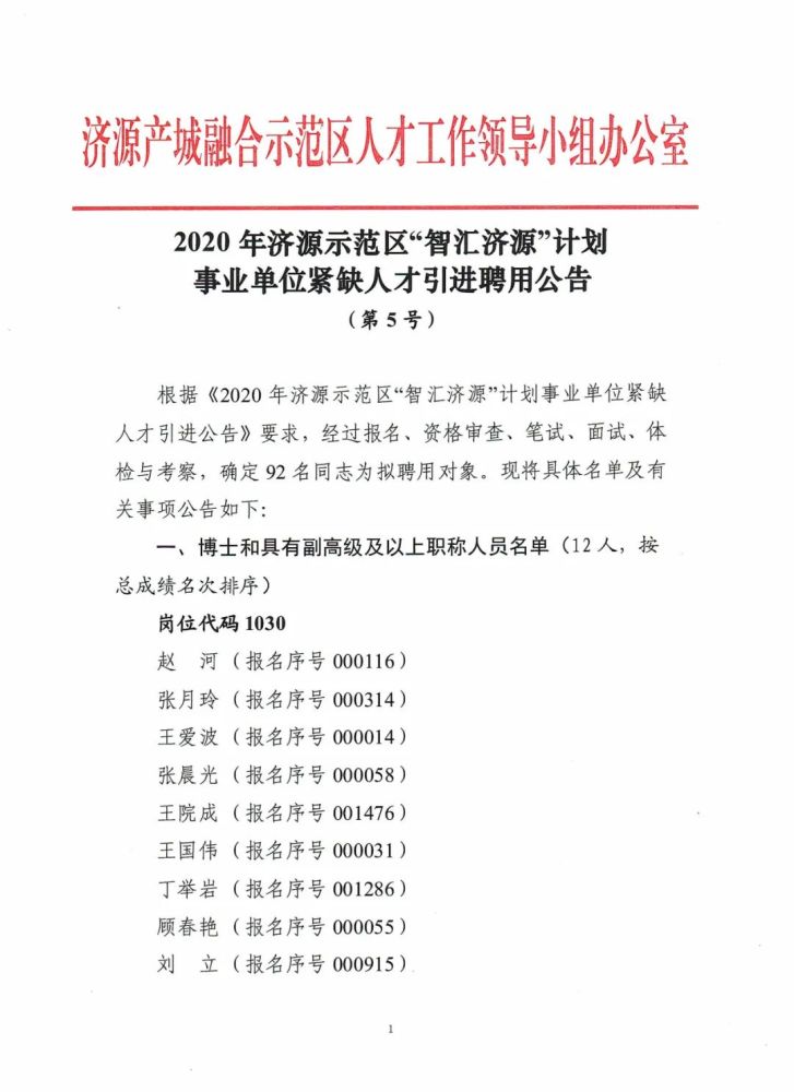 济源市最新招聘信息汇总